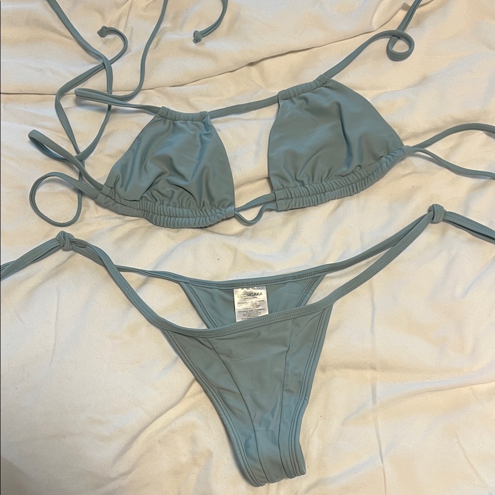 Blue Strappy Bikini Set
